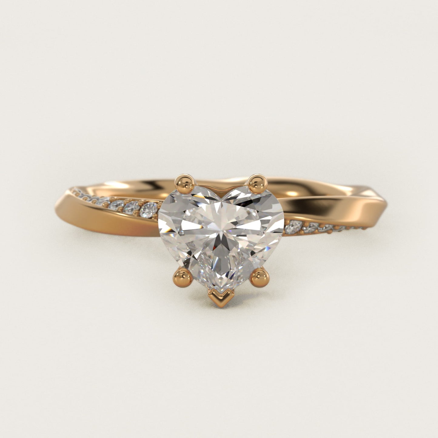 Helix Pav? Diamond Engagement Ring In 18k Yellow Gold By James Allen - Heart Center