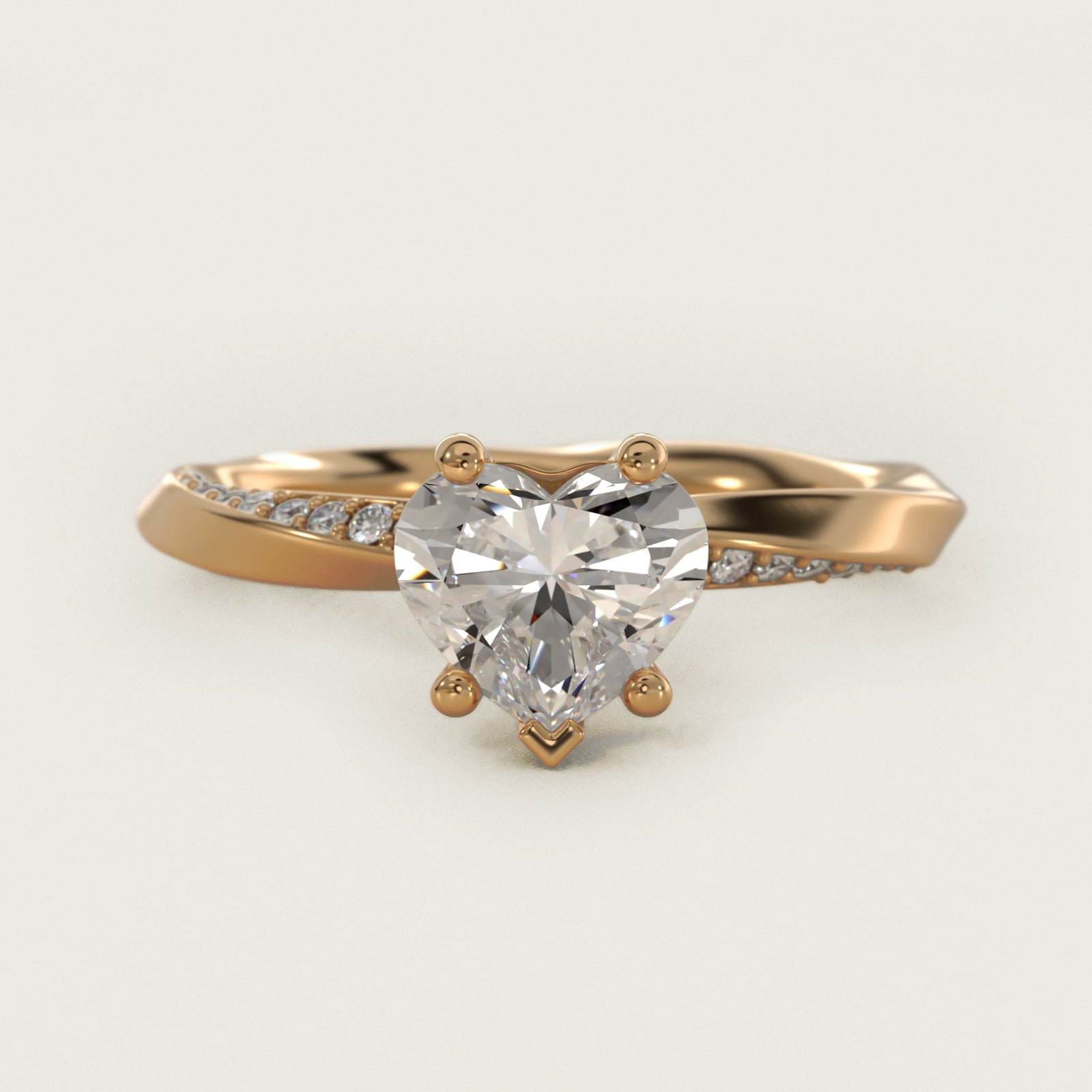 Helix Pav? Diamond Engagement Ring In 18k Yellow Gold By James Allen - Heart Center