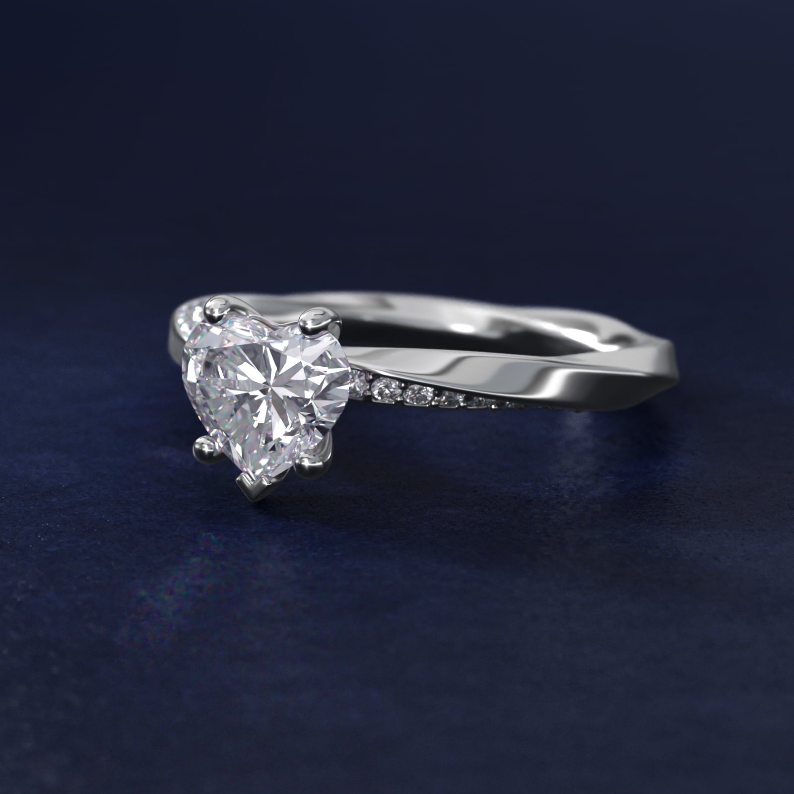 Helix Pav? Diamond Engagement Ring In Platinum By James Allen - Heart Center