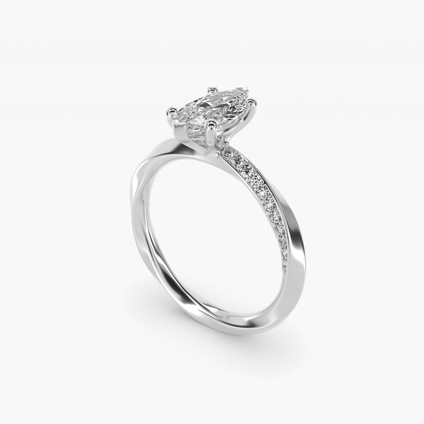Helix Pav? Diamond Engagement Ring In Platinum By James Allen - Marquise Center