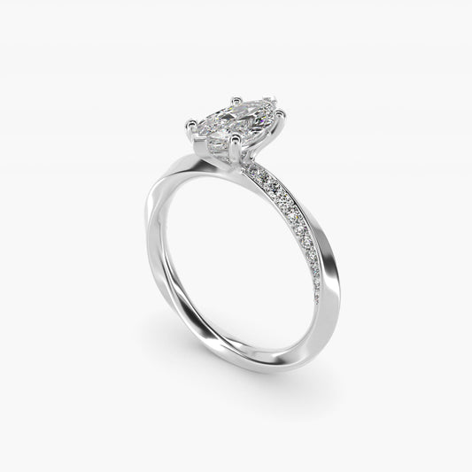 Helix Pav? Diamond Engagement Ring In Platinum By James Allen - Marquise Center