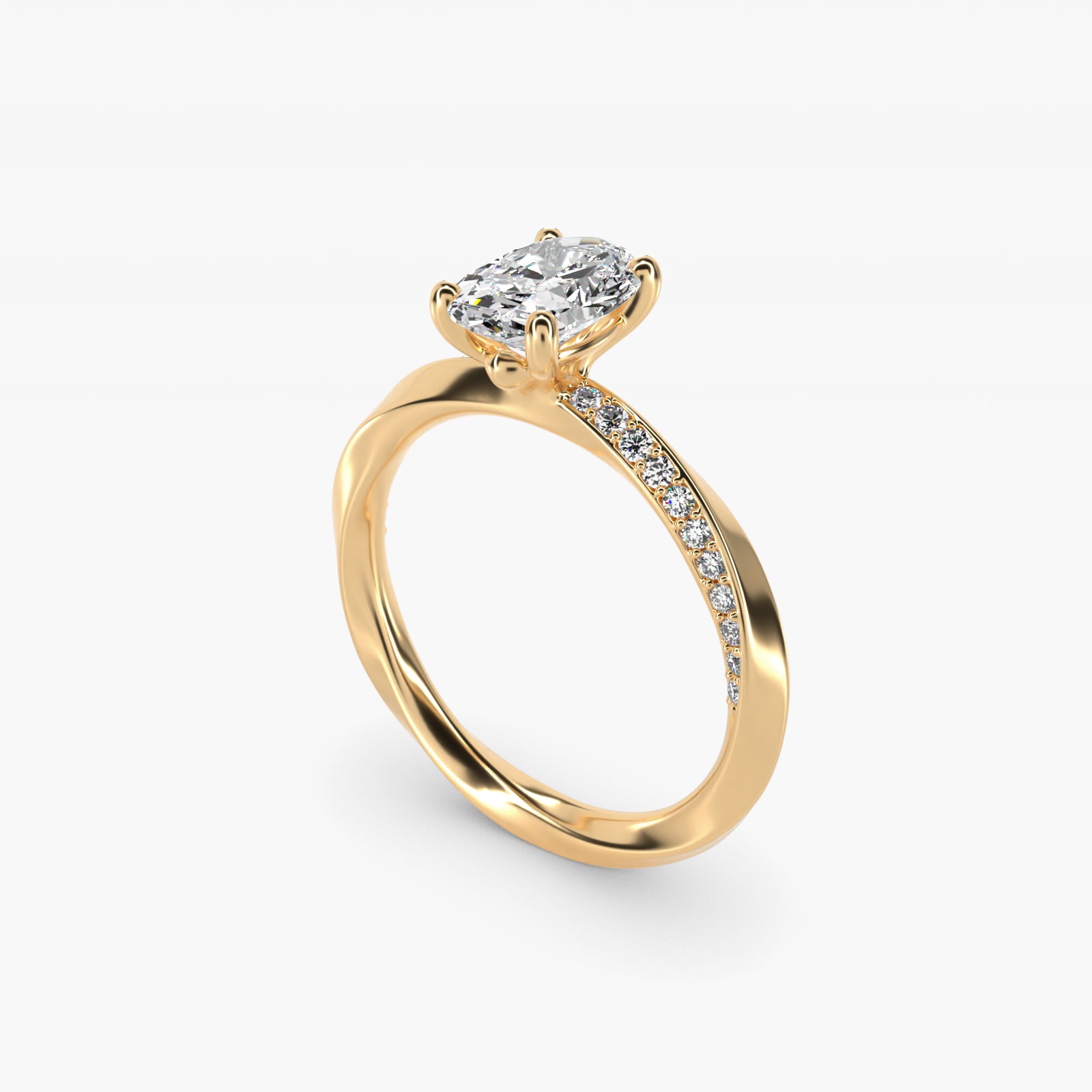 Helix PavŽ Diamond Engagement Ring In 14K Yellow Gold By James Allen - Oval Center