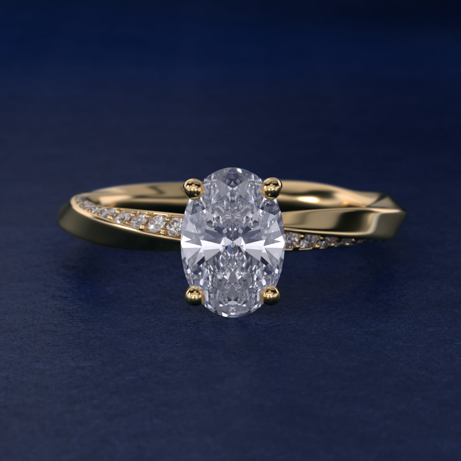 Helix PavŽ Diamond Engagement Ring In 14K Yellow Gold By James Allen - Oval Center