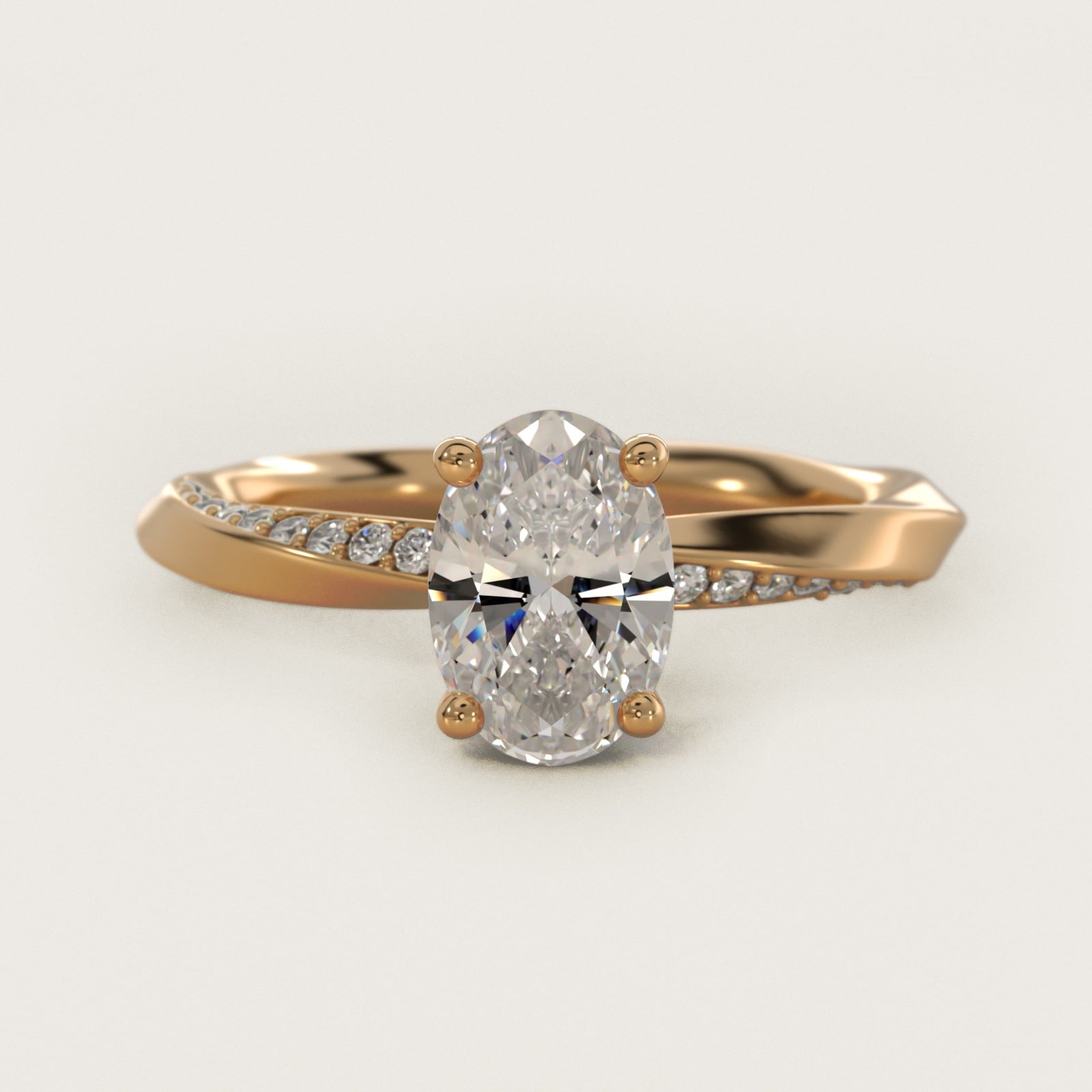 Helix PavŽ Diamond Engagement Ring In 14K Yellow Gold By James Allen - Oval Center