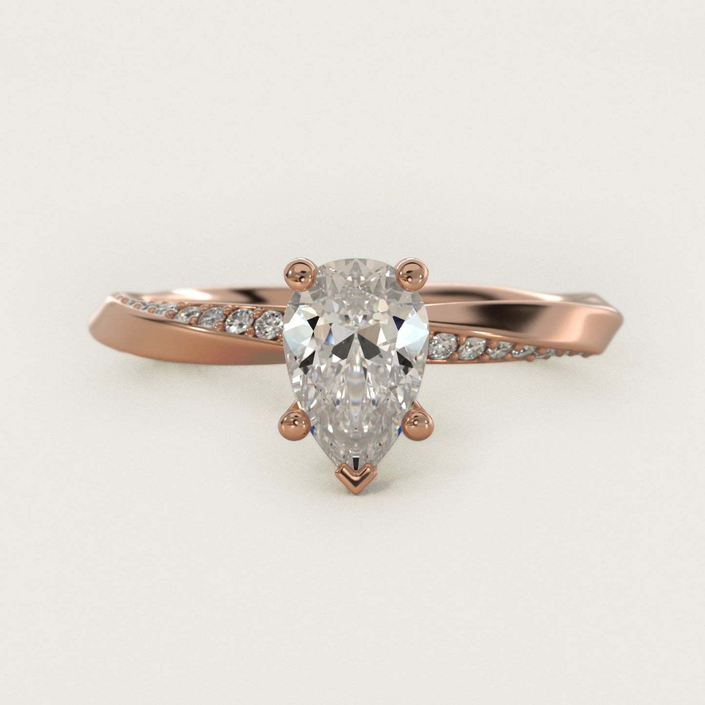 Helix Pav? Diamond Engagement Ring In 18k Rose Gold By James Allen - Pear Center