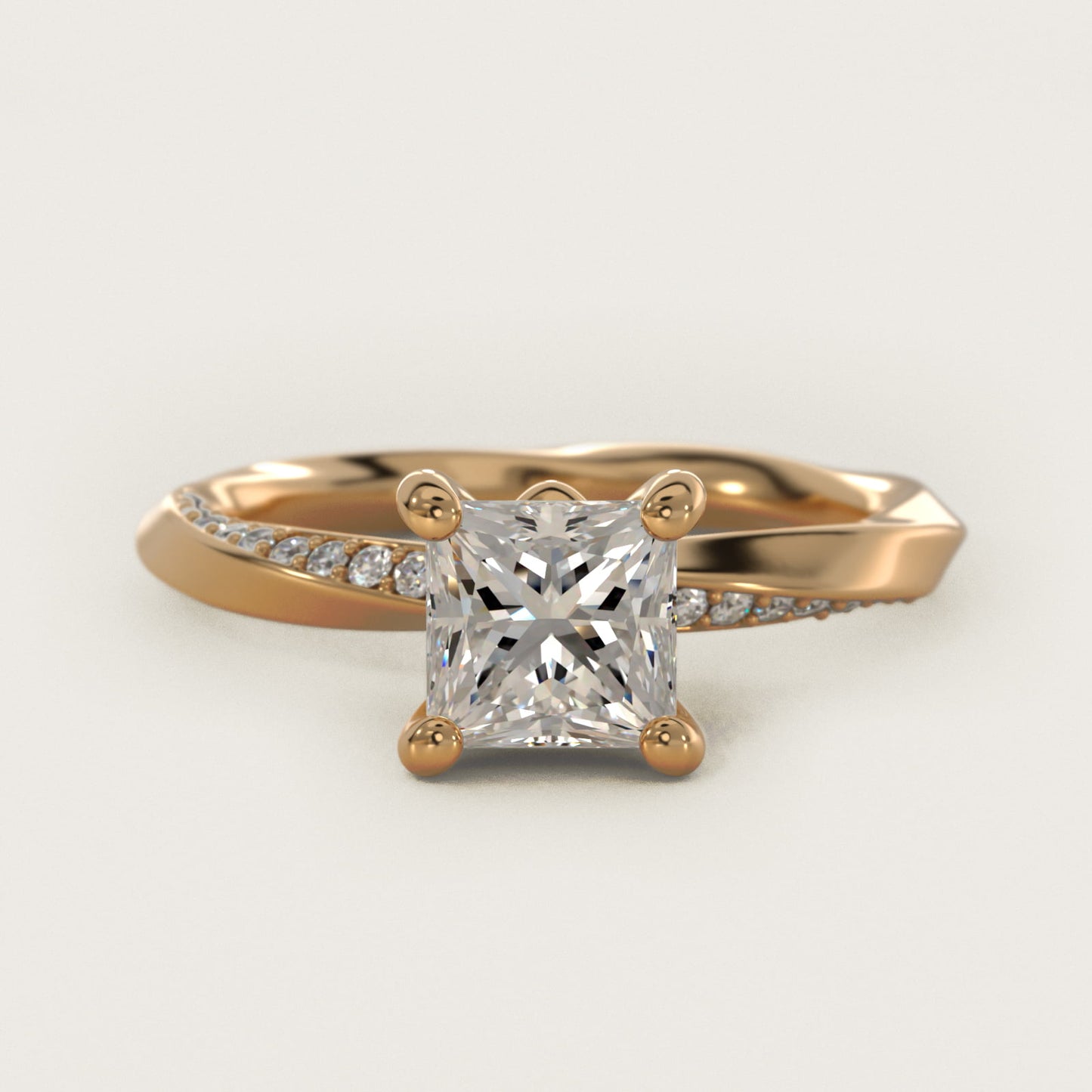 Helix Pav? Diamond Engagement Ring In 18k Yellow Gold By James Allen - Princess Center
