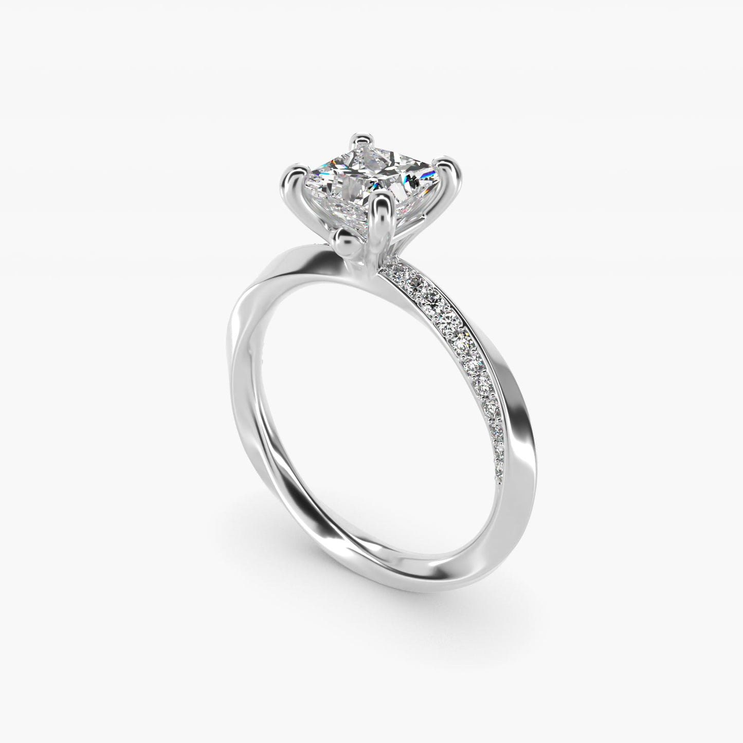 Helix Pav? Diamond Engagement Ring In Platinum By James Allen - Princess Center