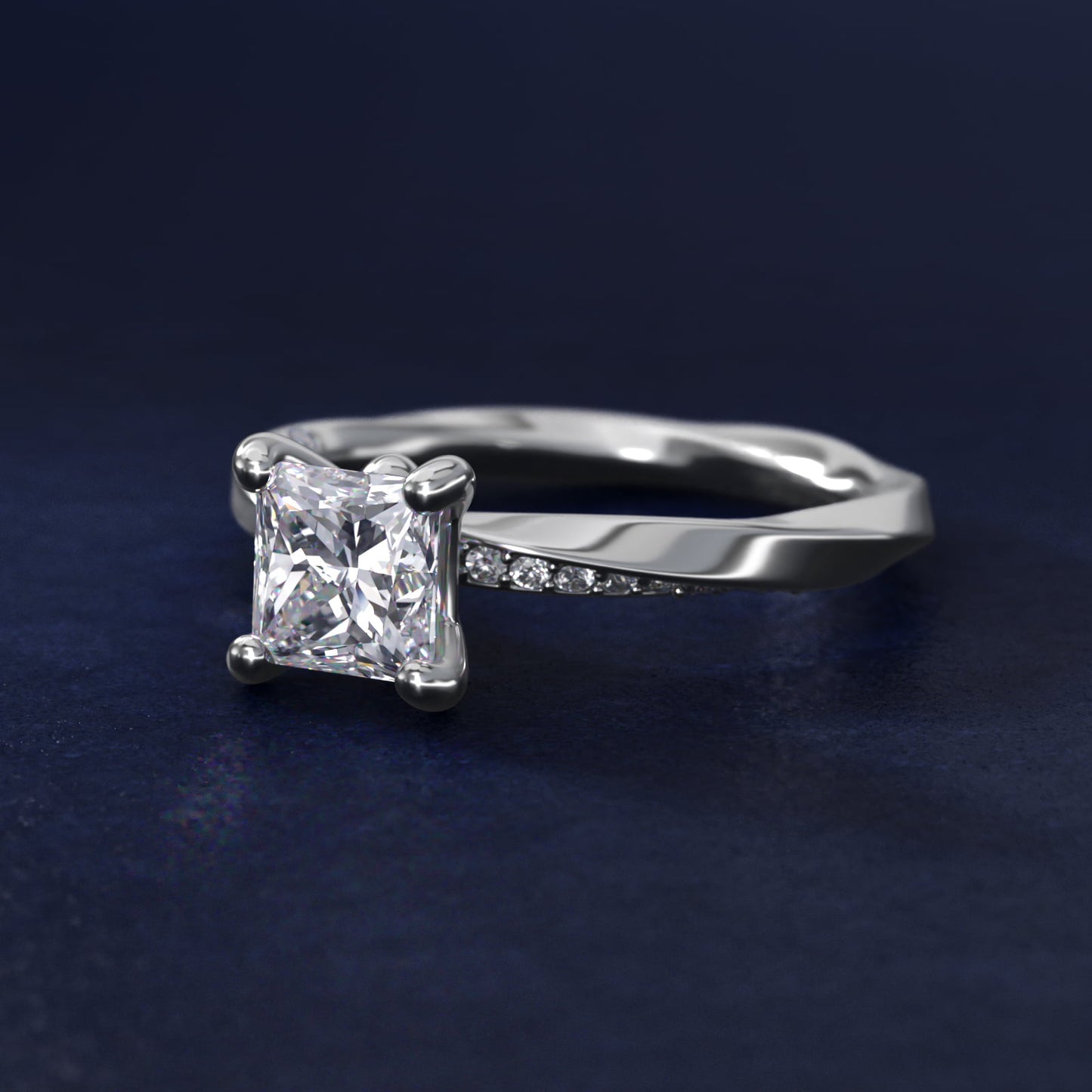 Helix Pav? Diamond Engagement Ring In Platinum By James Allen - Princess Center