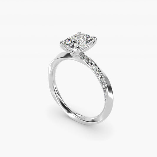 Helix Pav? Diamond Engagement Ring In 18k White Gold By James Allen - Radiant Center