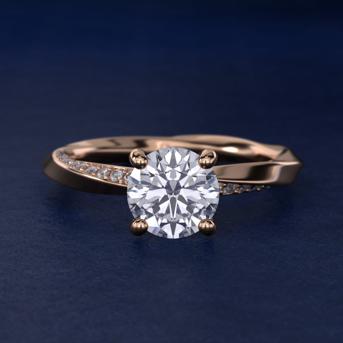 Helix Pav? Diamond Engagement Ring In 18k Rose Gold By James Allen - Round Center