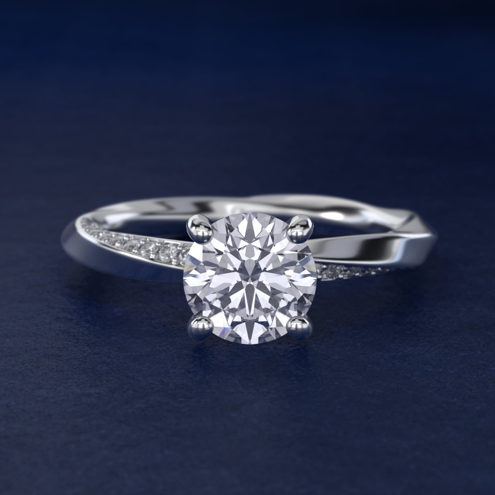 Helix PavŽ Diamond Engagement Ring In 14K White Gold By James Allen - Round Center