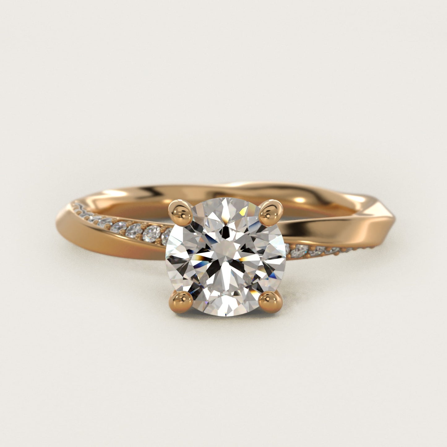Helix Pav? Diamond Engagement Ring In 18k Yellow Gold By James Allen - Round Center