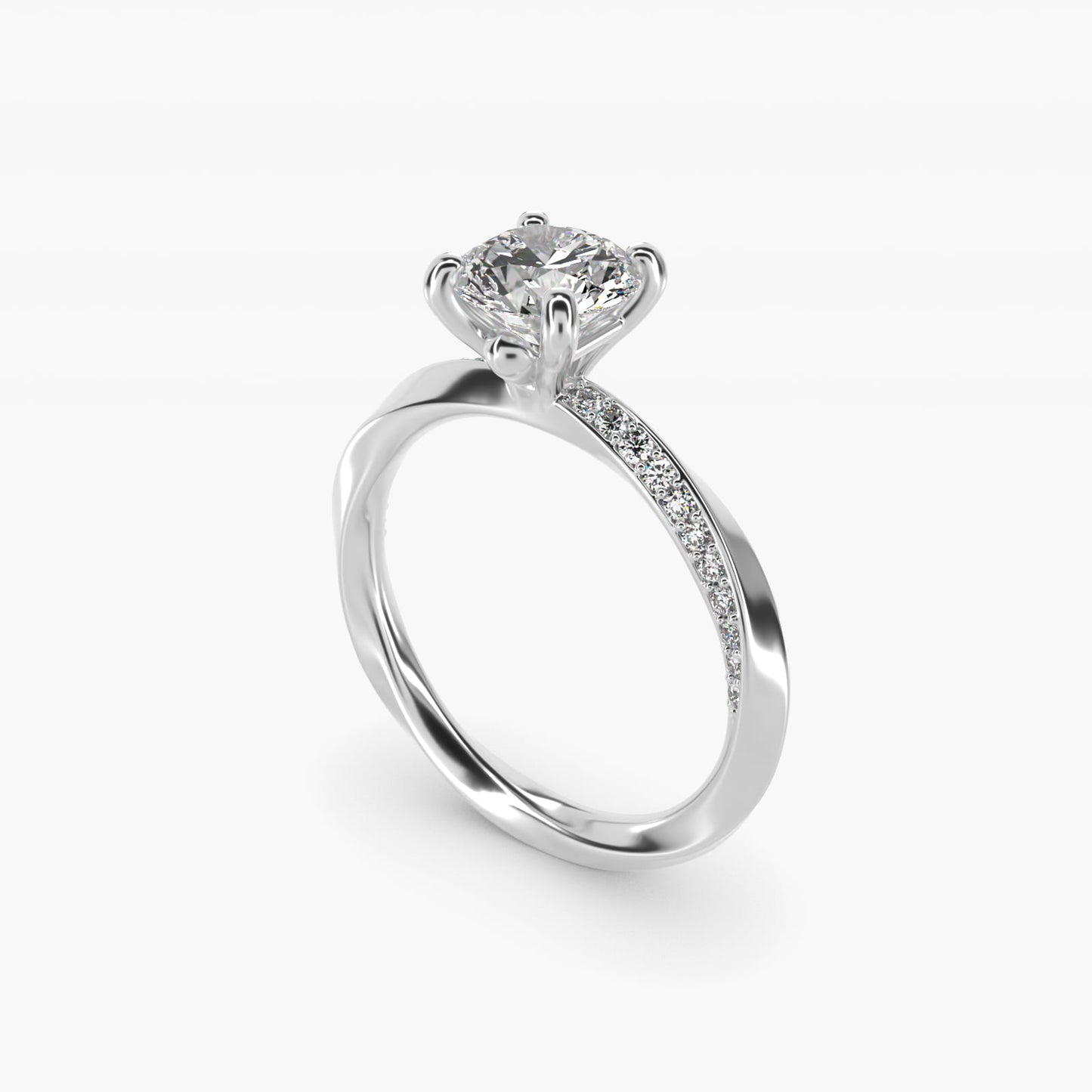 Helix Pav? Diamond Engagement Ring In Platinum By James Allen - Round Center