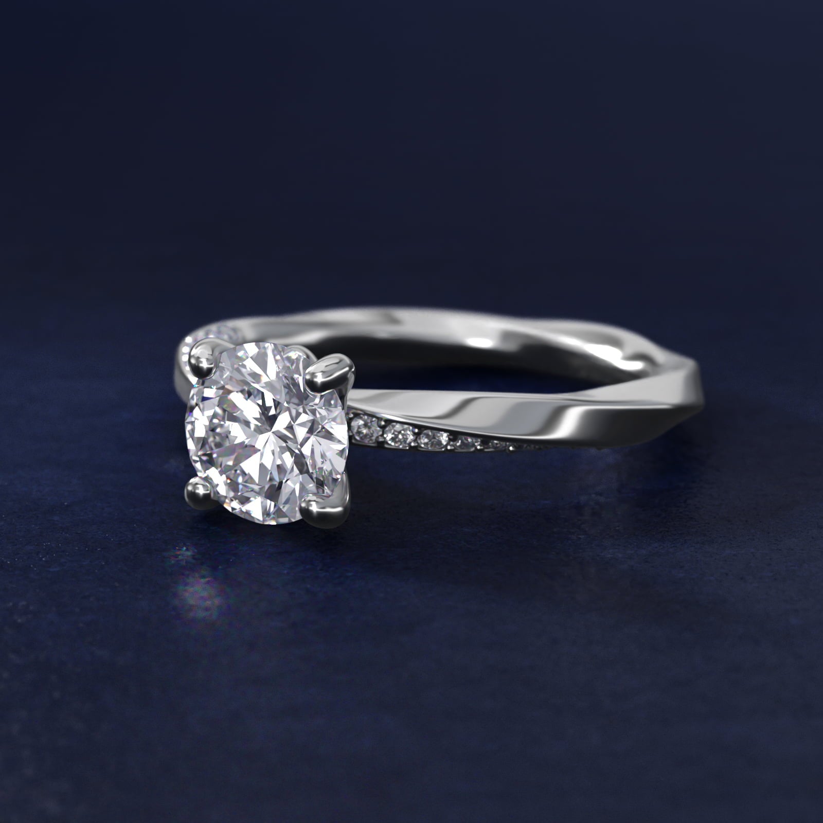 Helix Pav? Diamond Engagement Ring In Platinum By James Allen - Round Center