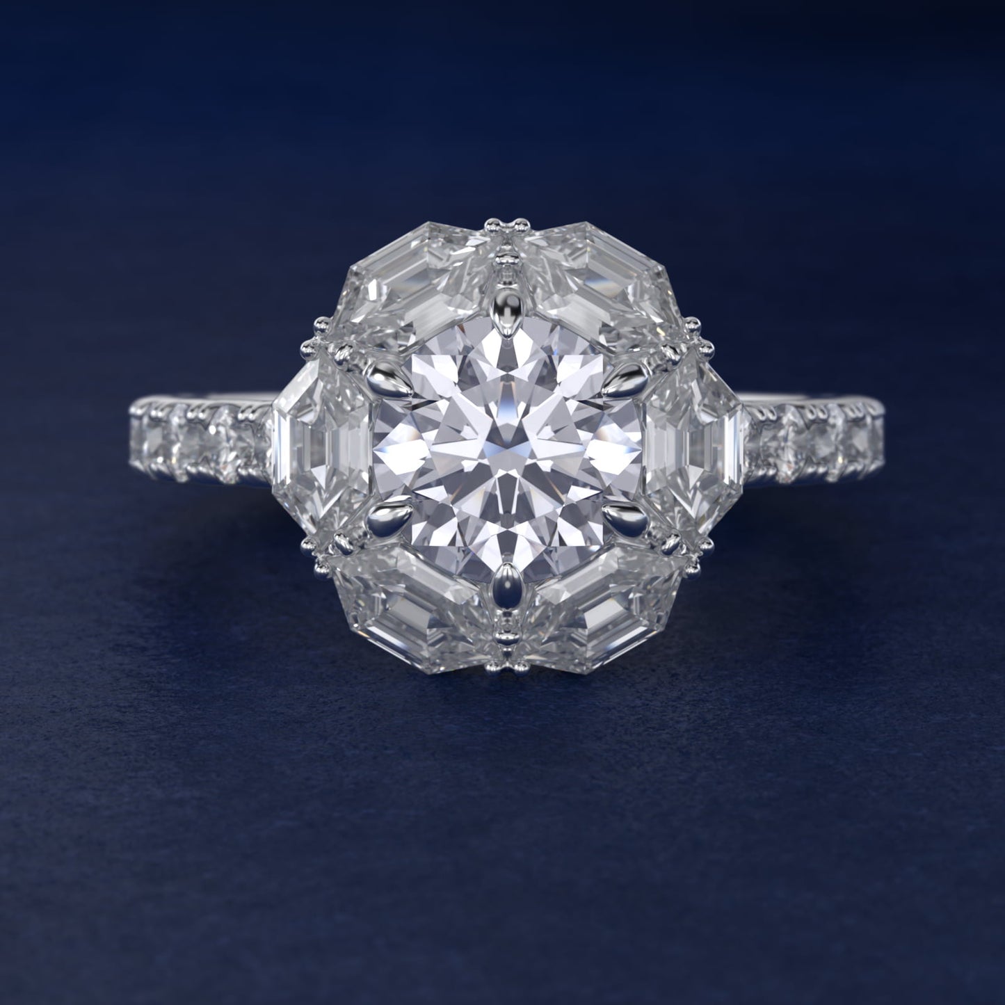 Hila Diamond Halo Engagement Ring in Platinum By Bella Vaughan - Round Center