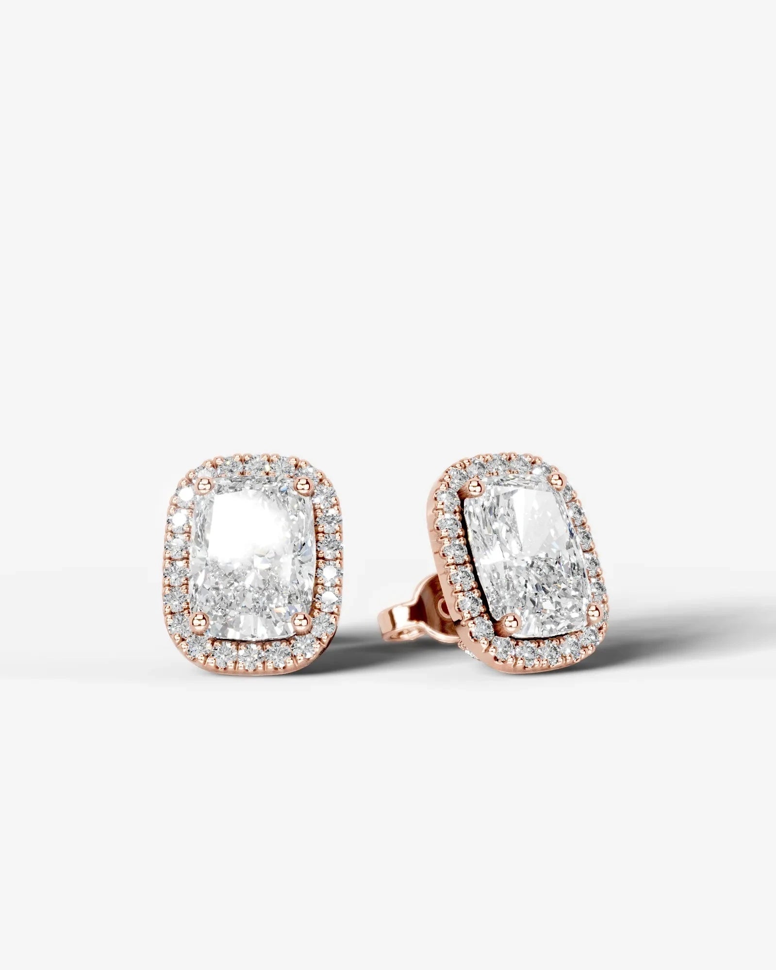 Ophelia Lab Grown Diamond Earrings Elongated Cushion - White Gold