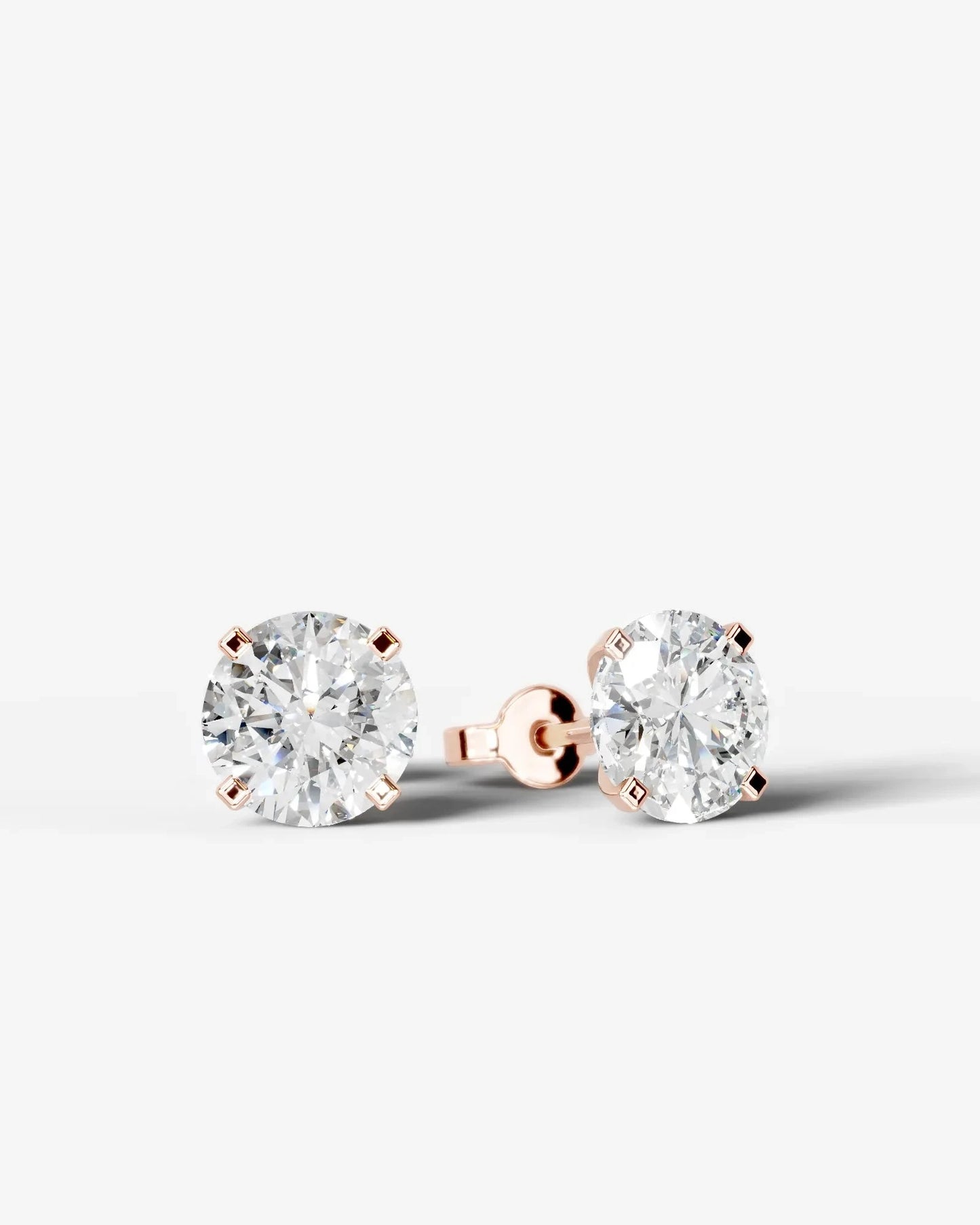 Jamie Lab Grown Diamond Earrings Round - White Gold