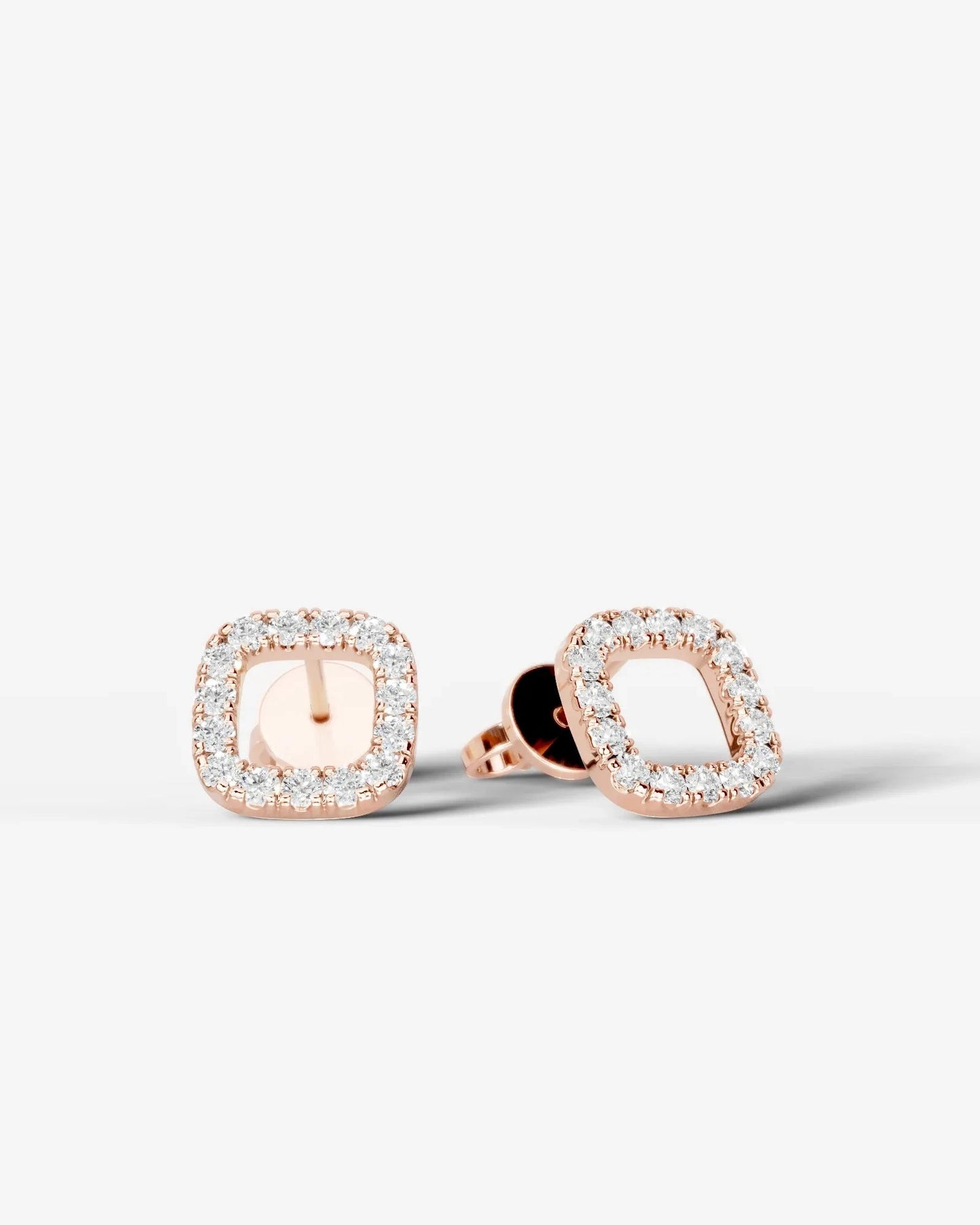 Linda Lab Grown Diamond Earrings Square Cushion - Platinum