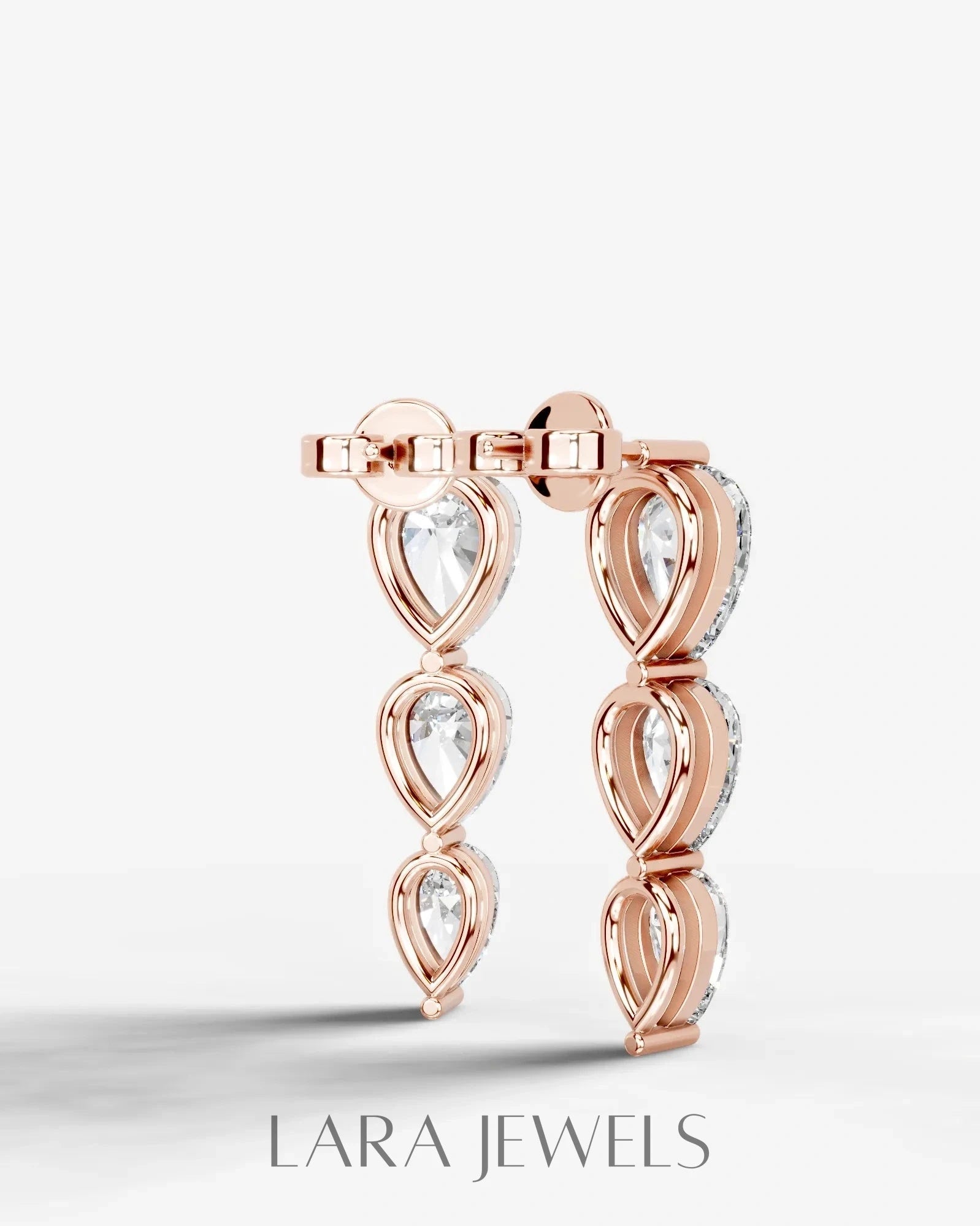 Abigail Lab Grown Diamond Earrings Pear - White Gold