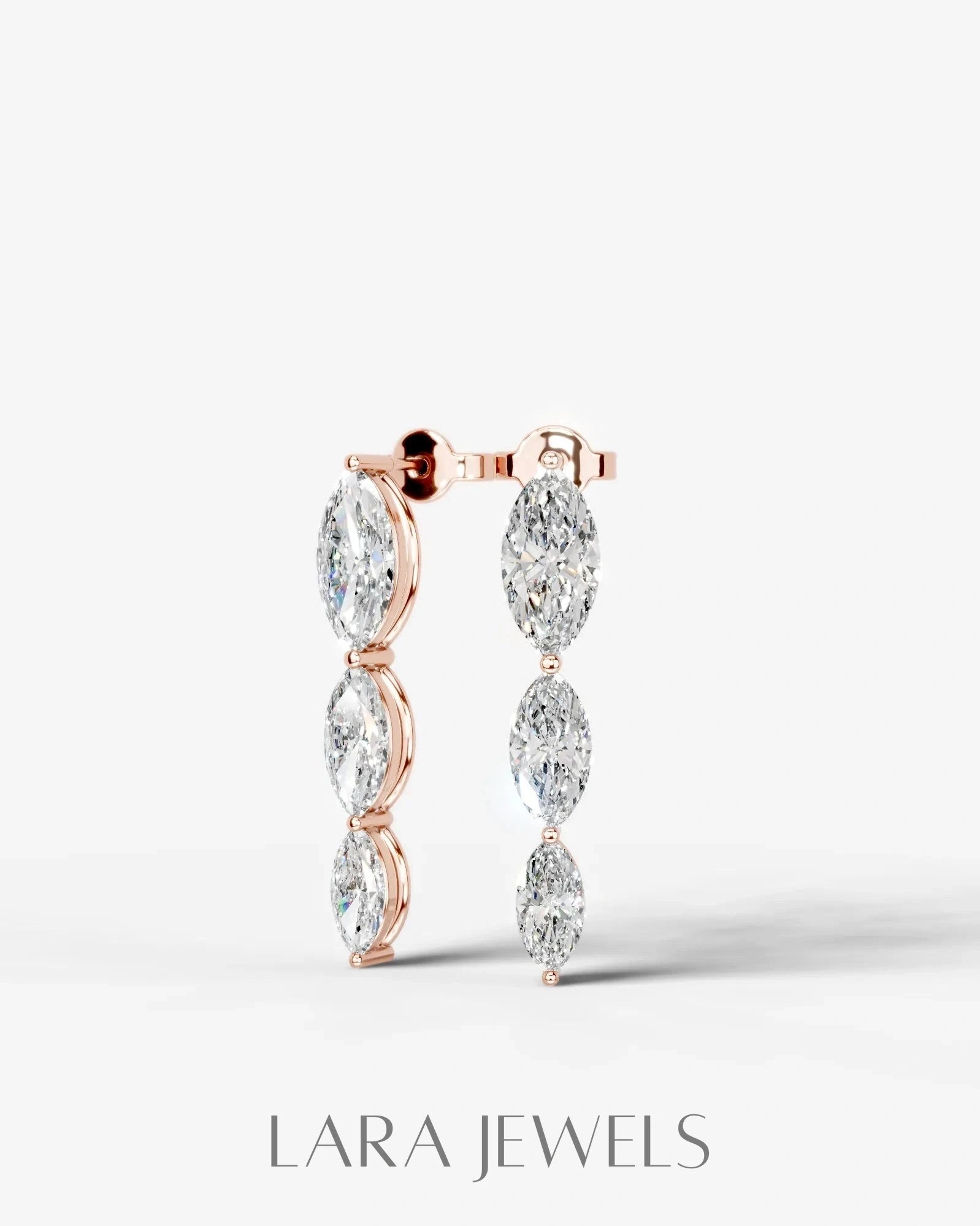 Abigail Lab Grown Diamond Earrings Marquise - Yellow Gold