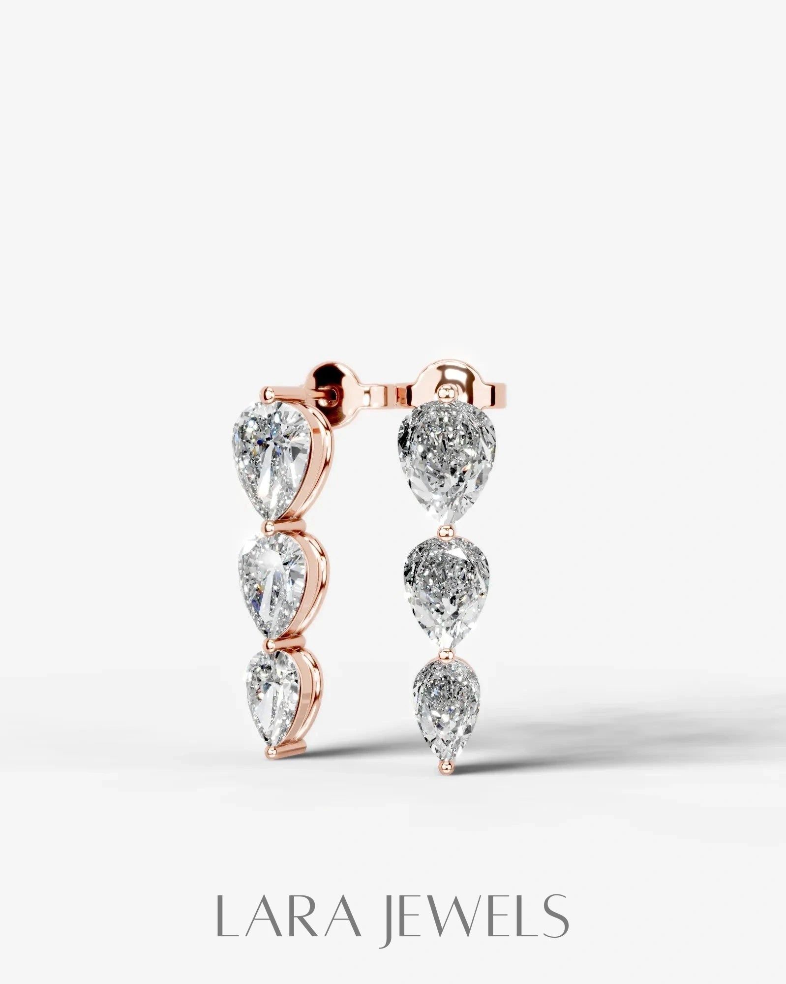 Abigail Lab Grown Diamond Earrings Pear - Yellow Gold