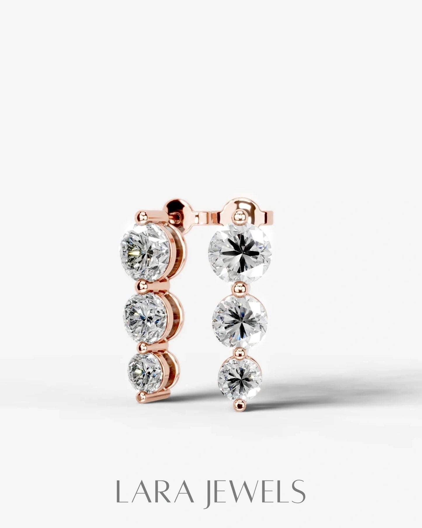 Abigail Lab Grown Diamond Earrings Round - White Gold