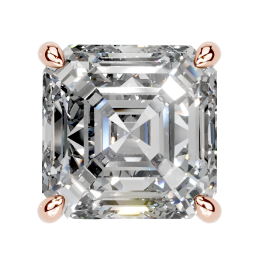 Amber Lab Grown Diamond Earrings Asscher - Platinum