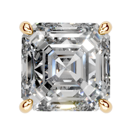 Amber Lab Grown Diamond Earrings Asscher - Yellow Gold