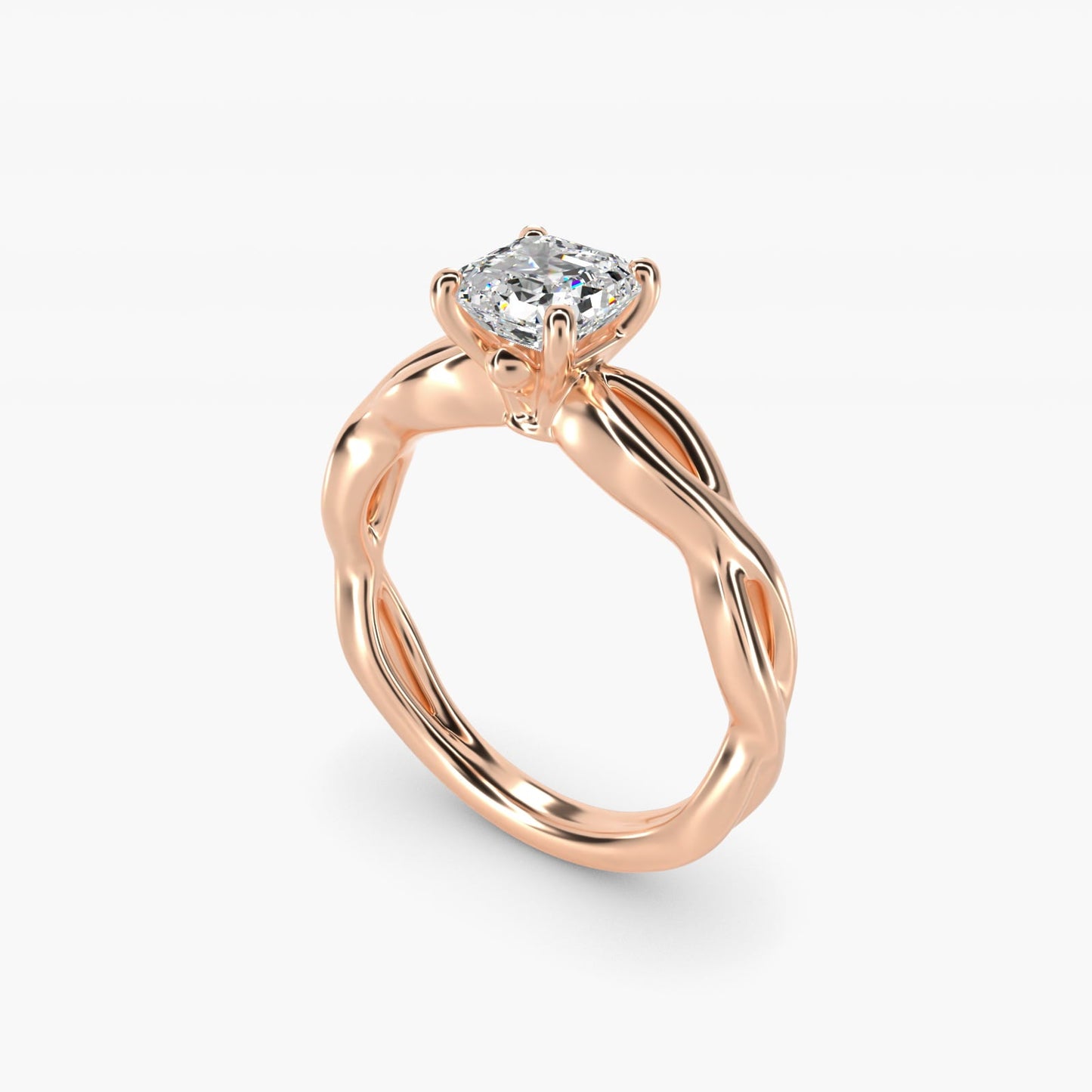 Infinity Solitaire Engagement Ring In 18k Rose Gold By James Allen - Asscher Center