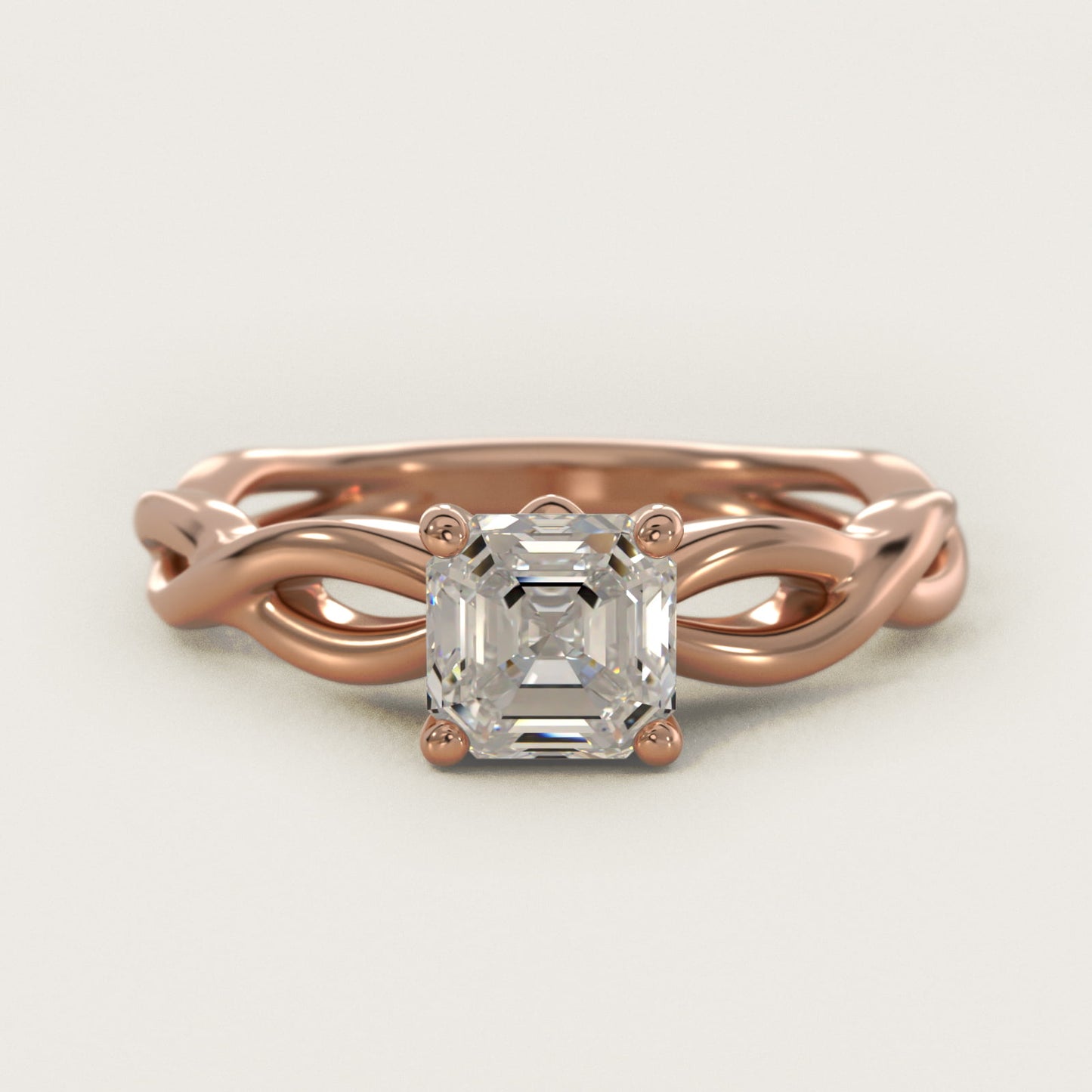 Infinity Solitaire Engagement Ring In 14K Rose Gold By James Allen - Asscher Center