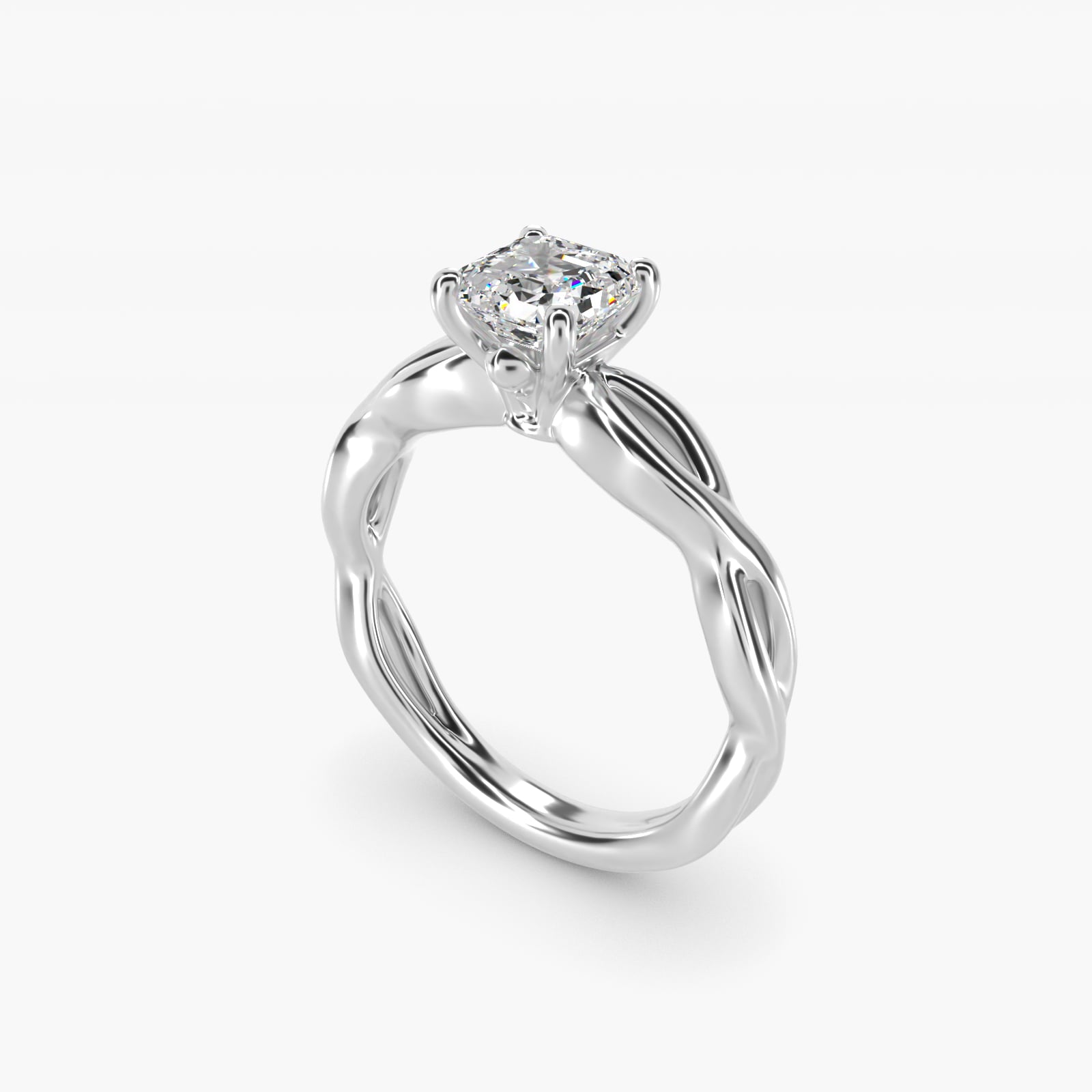Infinity Solitaire Engagement Ring In 14K White Gold By James Allen - Asscher Center