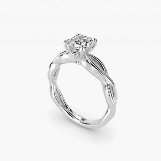 Infinity Solitaire Engagement Ring In 14K White Gold By James Allen - Asscher Center