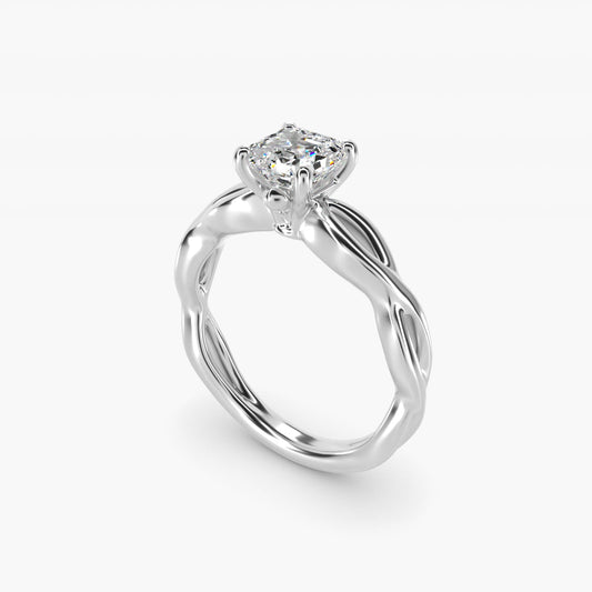 Infinity Solitaire Engagement Ring In 18k White Gold By James Allen - Asscher Center