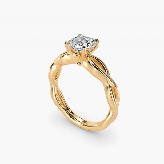 Infinity Solitaire Engagement Ring In 18k Yellow Gold By James Allen - Asscher Center