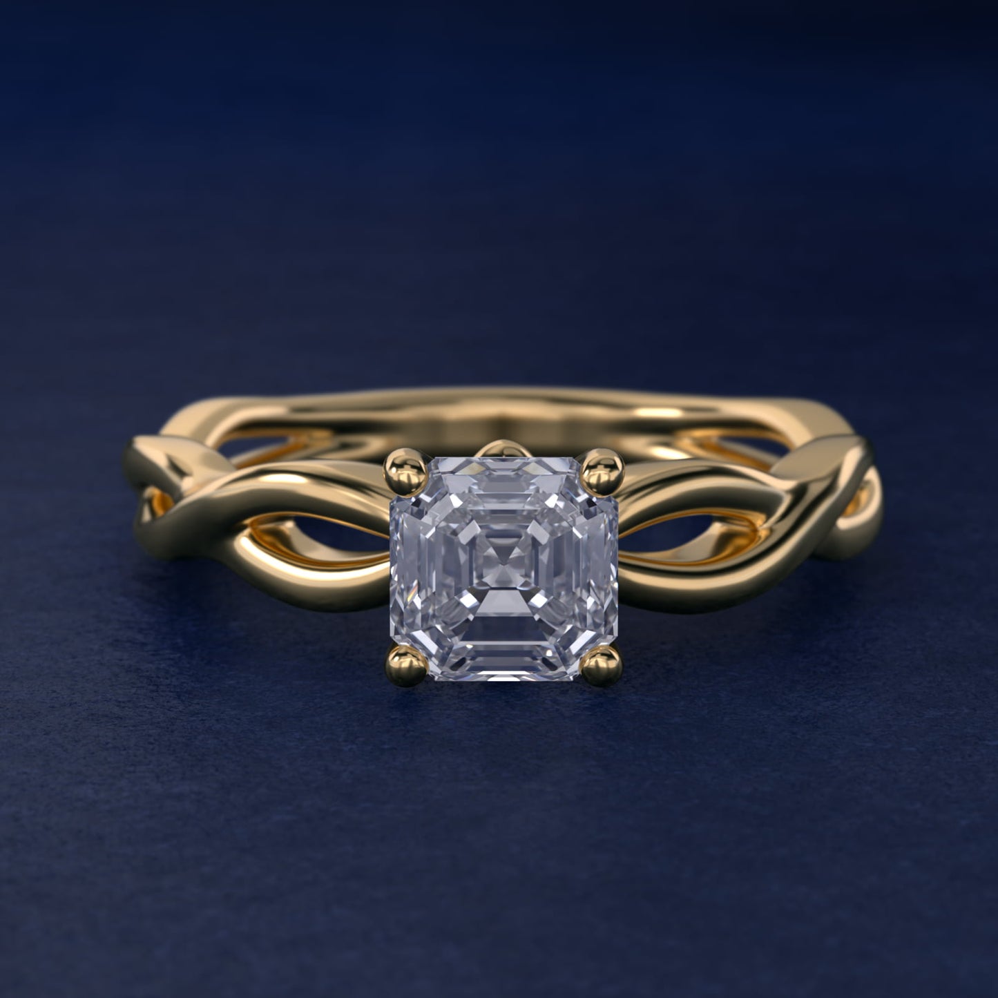 Infinity Solitaire Engagement Ring In 14K Yellow Gold By James Allen - Asscher Center