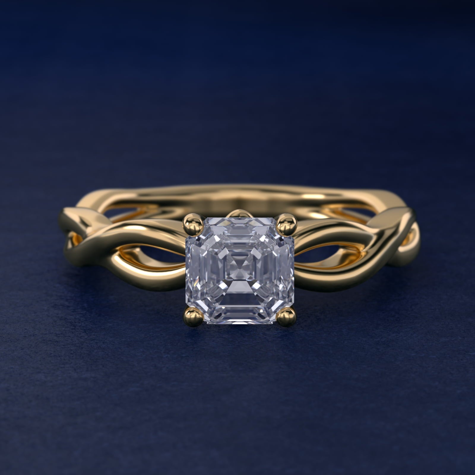 Infinity Solitaire Engagement Ring In 18k Yellow Gold By James Allen - Asscher Center