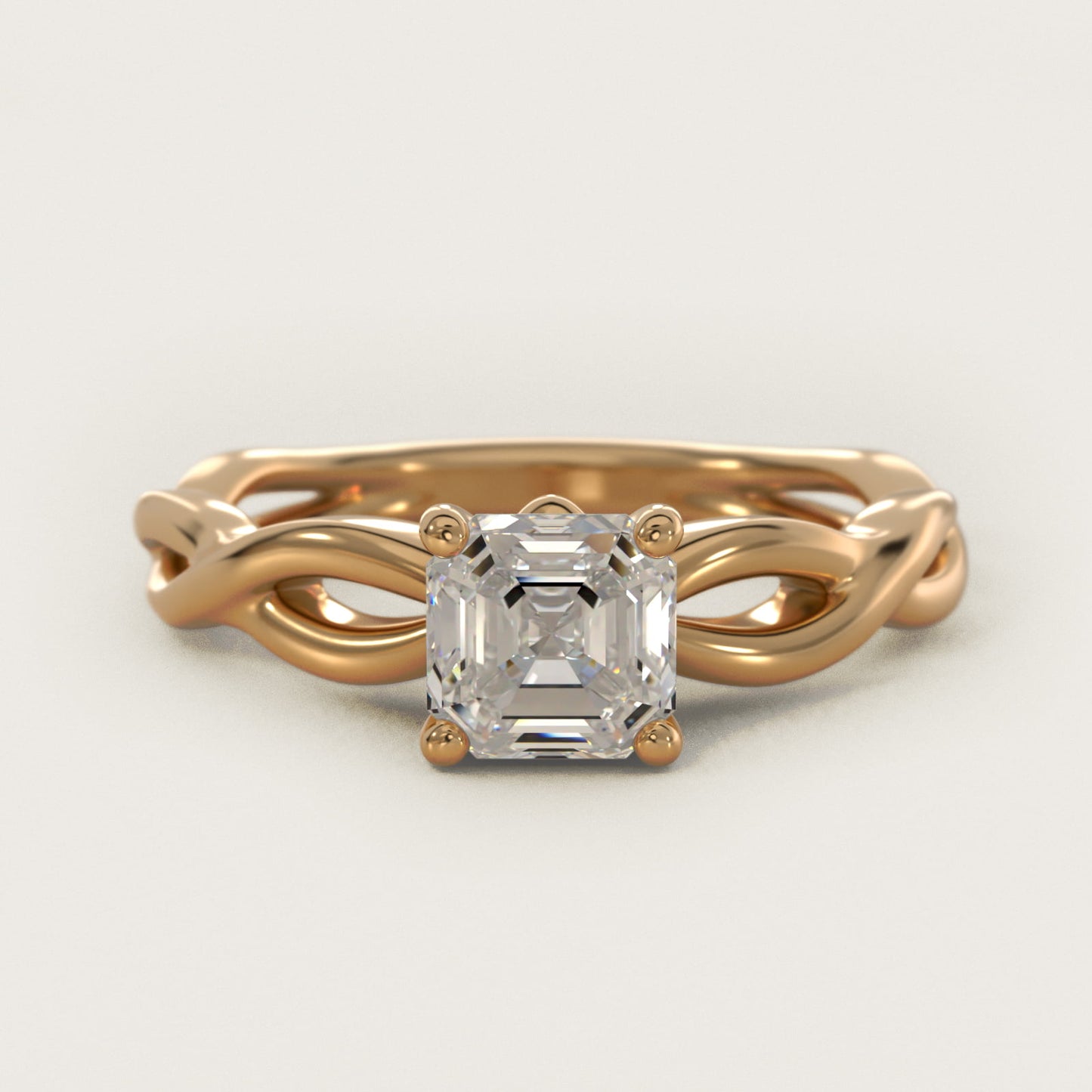 Infinity Solitaire Engagement Ring In 14K Yellow Gold By James Allen - Asscher Center