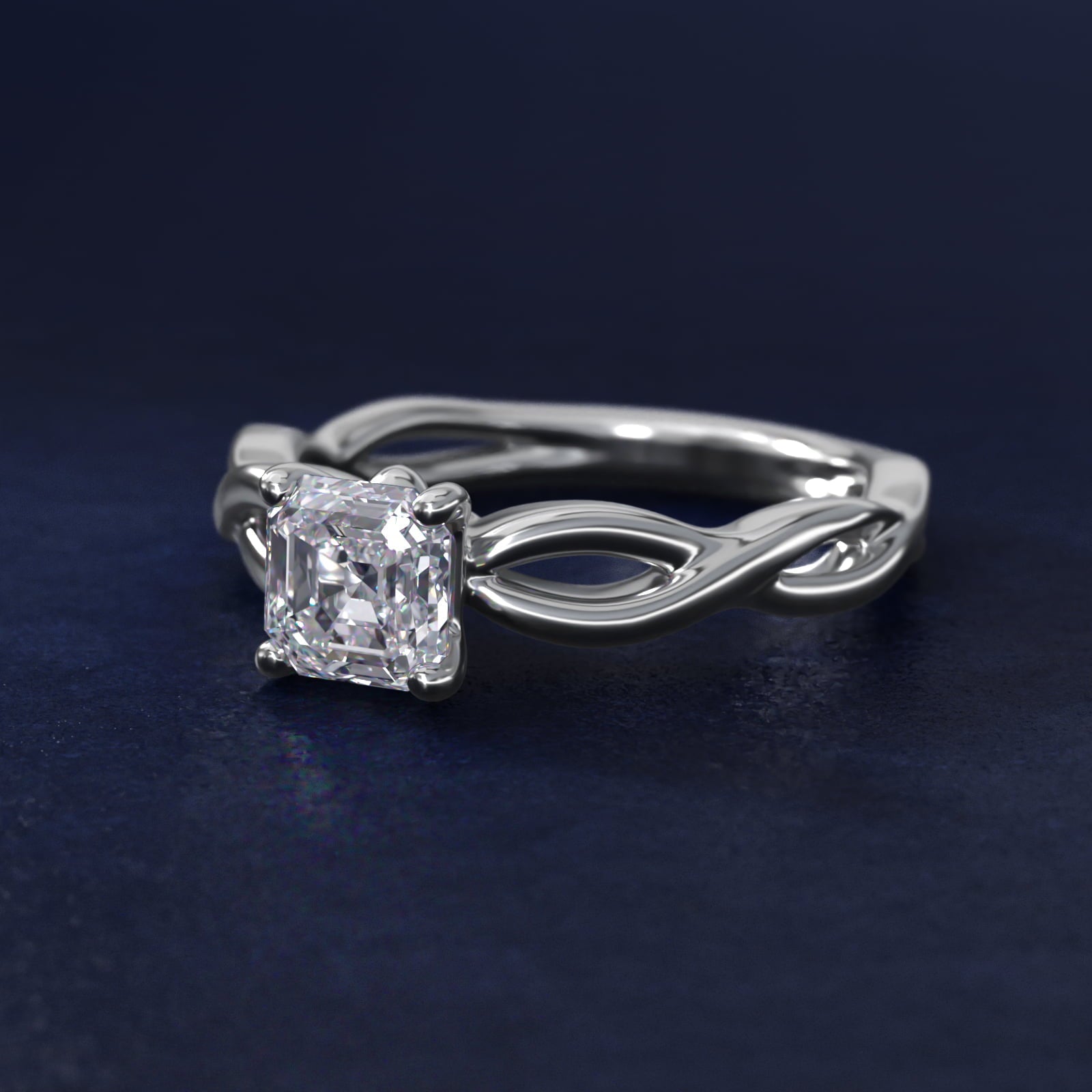 Infinity Solitaire Engagement Ring In Platinum By James Allen - Asscher Center