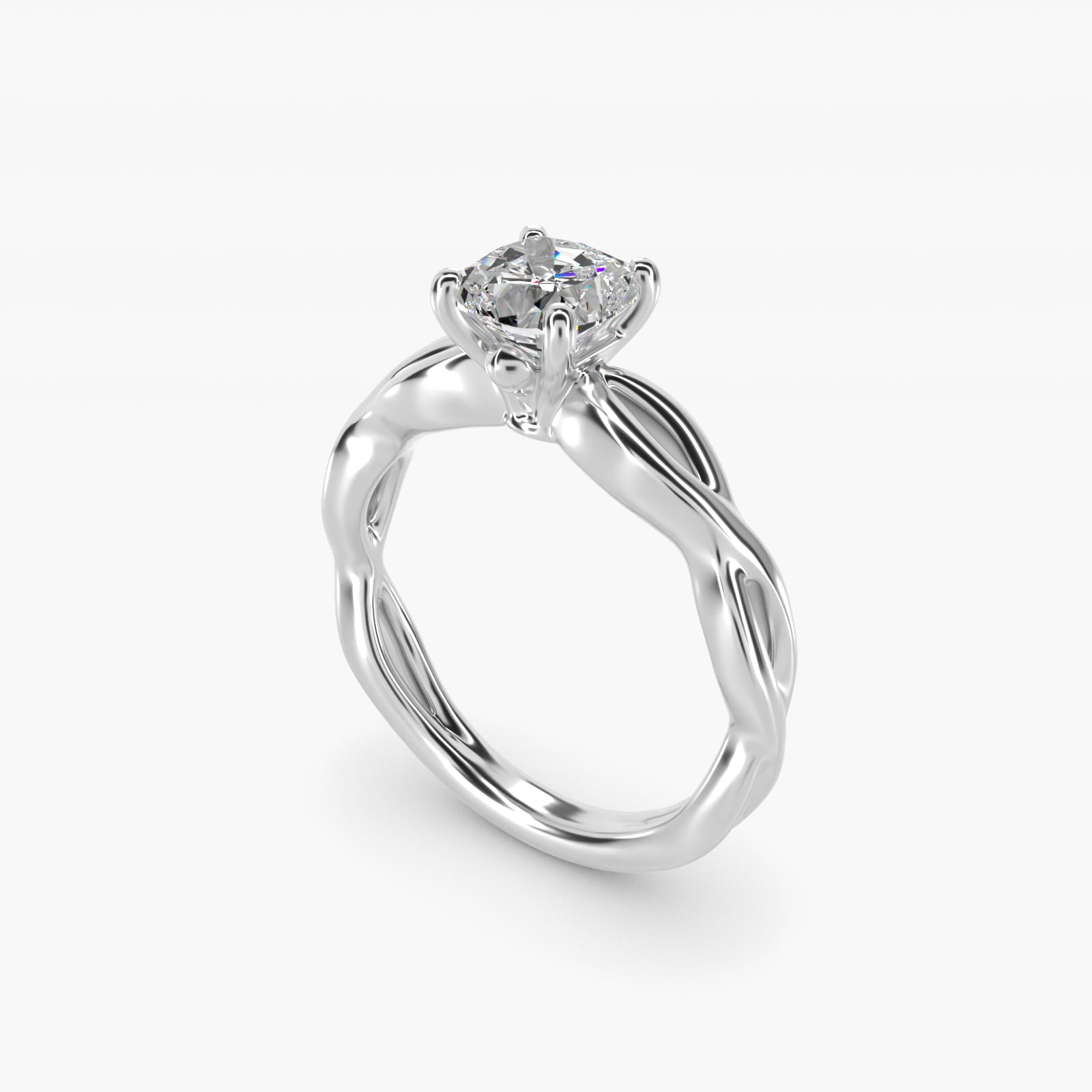 Infinity Solitaire Engagement Ring In 14K White Gold By James Allen - Cushion Center