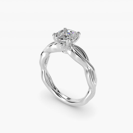 Infinity Solitaire Engagement Ring In 14K White Gold By James Allen - Cushion Center