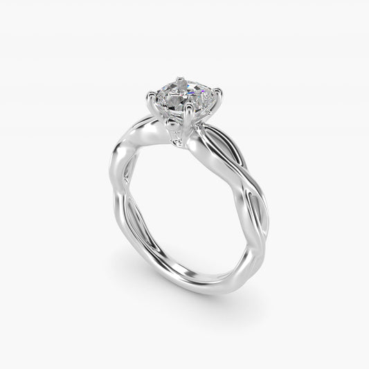 Infinity Solitaire Engagement Ring In 18k White Gold By James Allen - Cushion Center