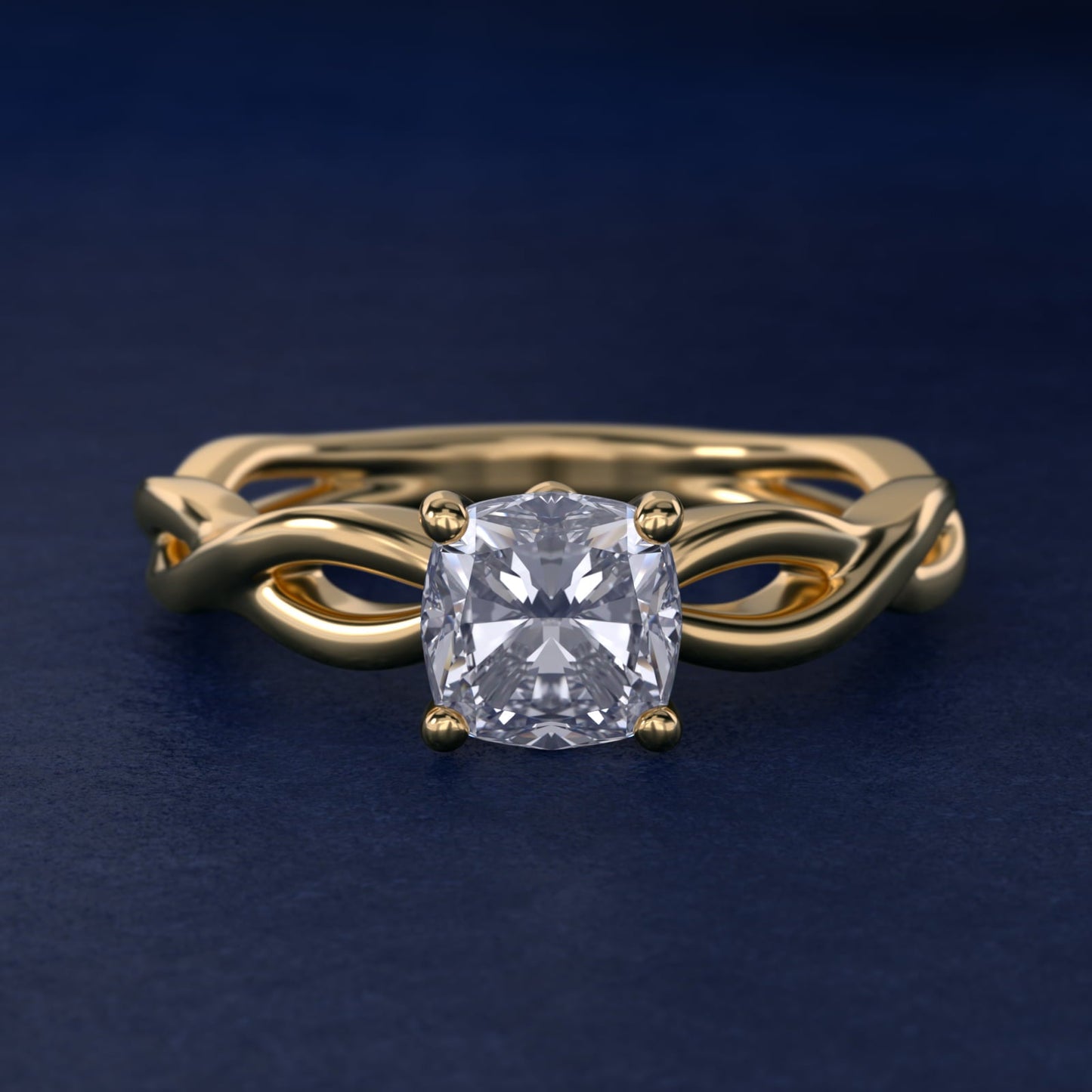Infinity Solitaire Engagement Ring In 18k Yellow Gold By James Allen - Cushion Center