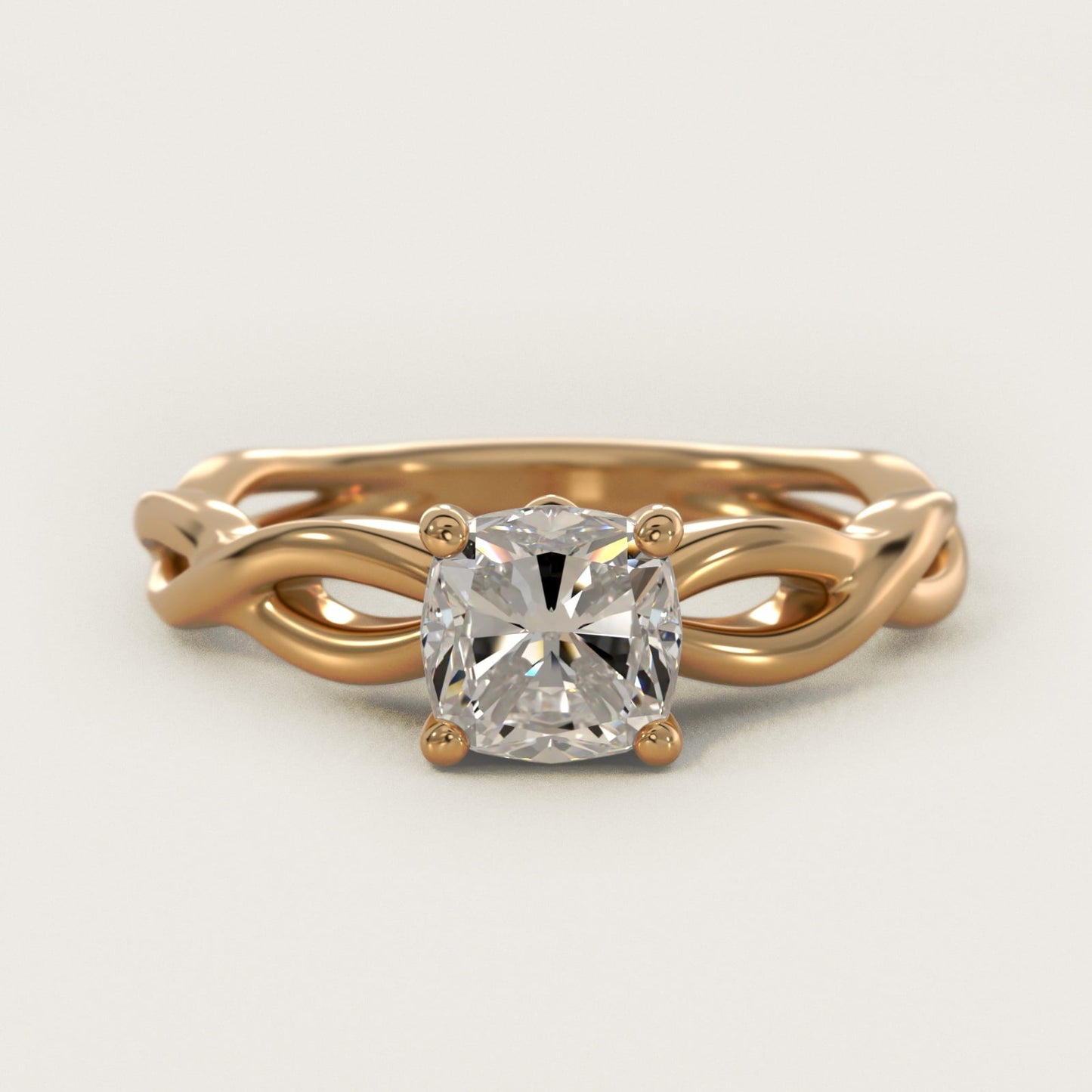 Infinity Solitaire Engagement Ring In 18k Yellow Gold By James Allen - Cushion Center