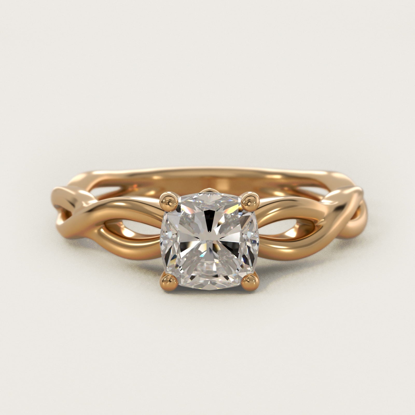 Infinity Solitaire Engagement Ring In 18k Yellow Gold By James Allen - Cushion Center