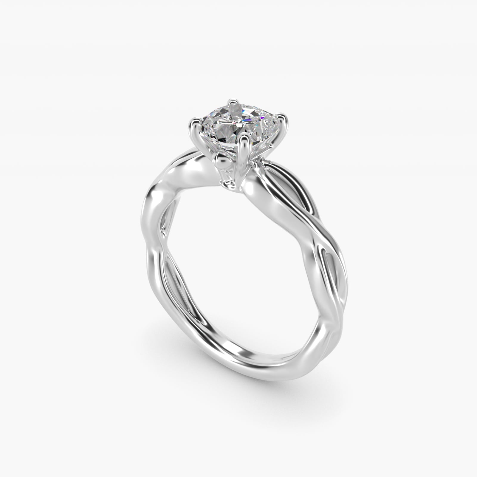 Infinity Solitaire Engagement Ring In Platinum By James Allen - Cushion Center