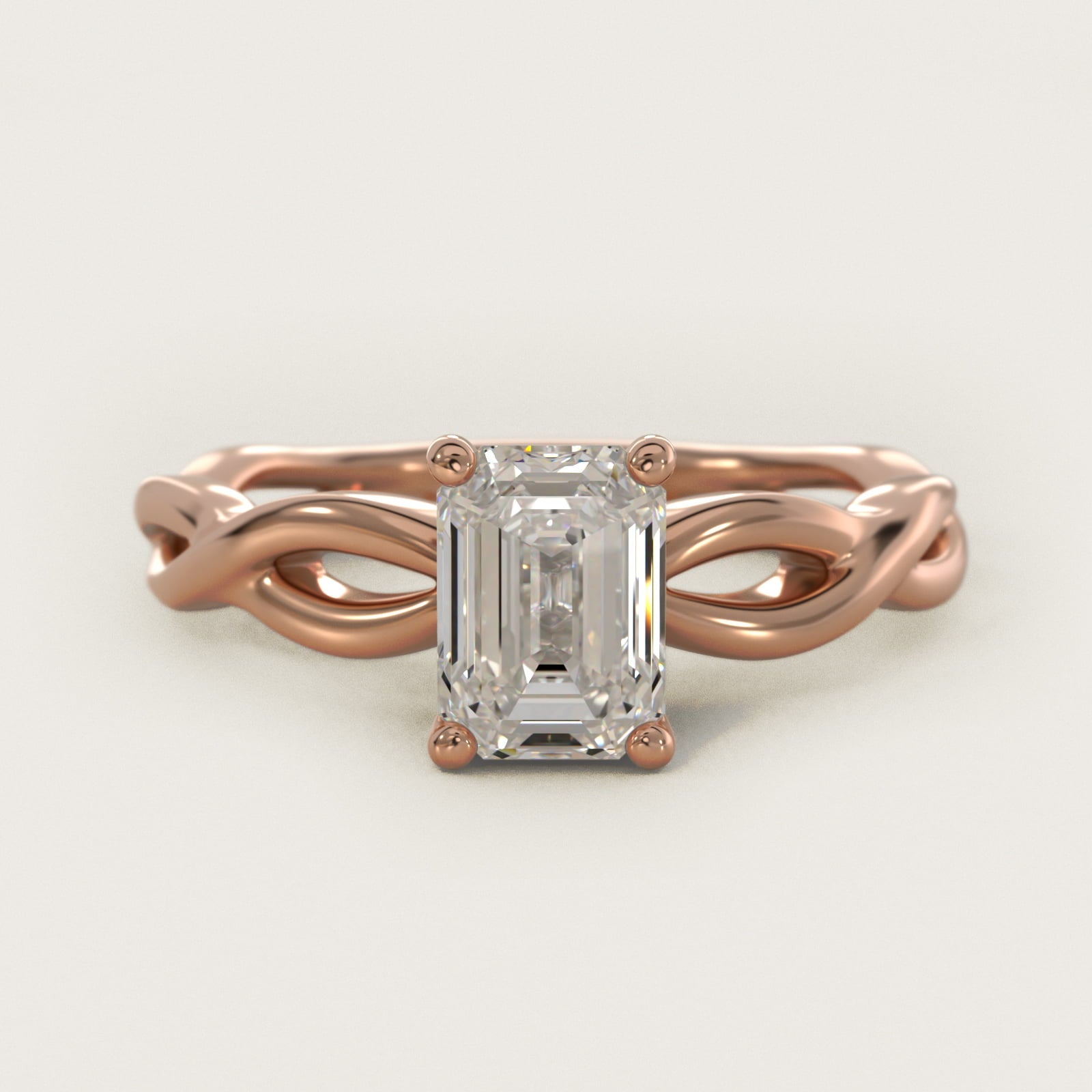 Infinity Solitaire Engagement Ring In 18k Rose Gold By James Allen - Emerald Center