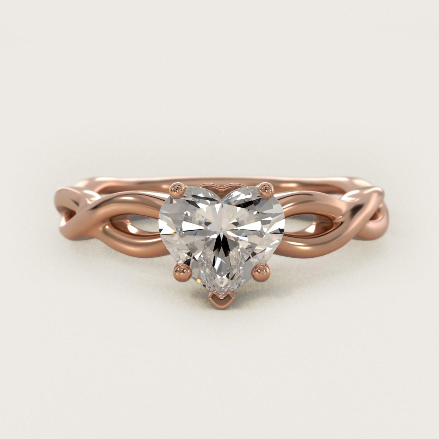 Infinity Solitaire Engagement Ring In 14K Rose Gold By James Allen - Heart Center