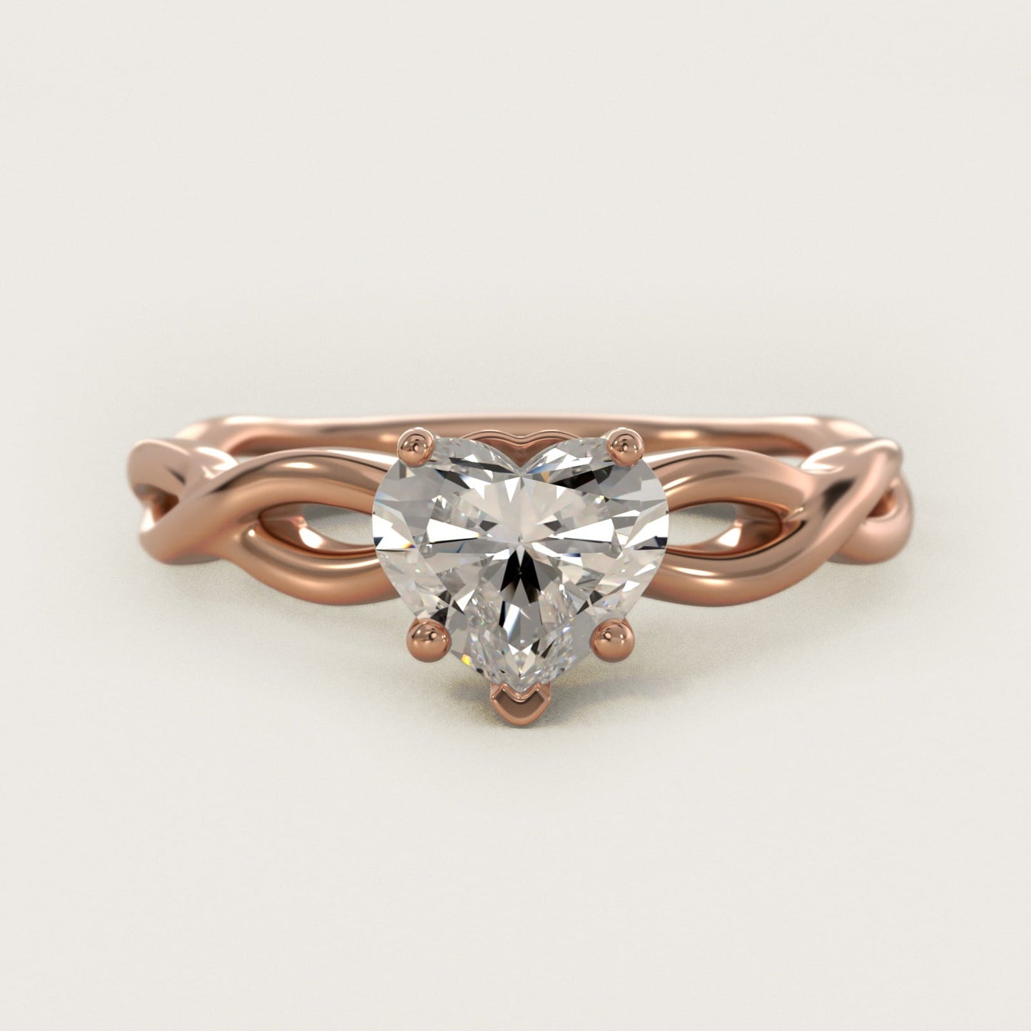 Infinity Solitaire Engagement Ring In 18k Rose Gold By James Allen - Heart Center