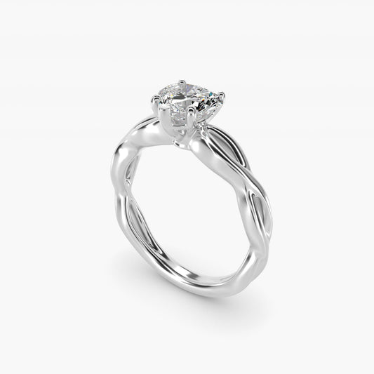 Infinity Solitaire Engagement Ring In 18k White Gold By James Allen - Heart Center