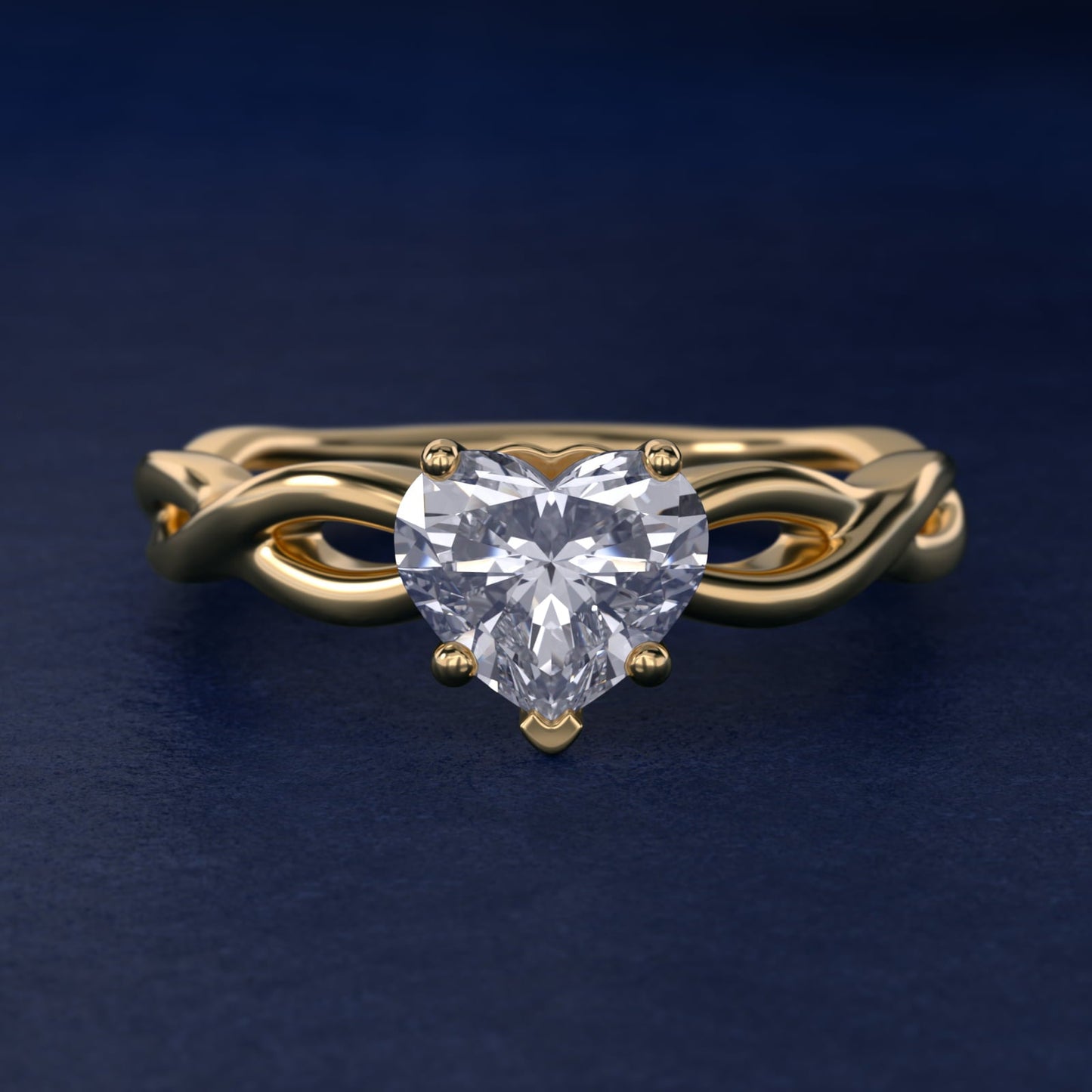 Infinity Solitaire Engagement Ring In 18k Yellow Gold By James Allen - Heart Center